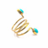 Bague laiton enroulée turquoise – Image 2