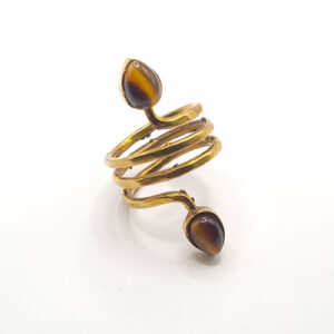 Bague Laiton Œil de Tigre Ethnique