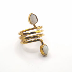 Bague Bohème Double Pierre de Lune