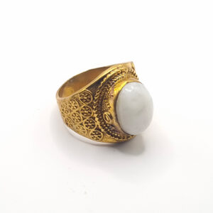 Bague Artisanale Howlite Laiton