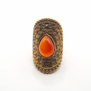 Bague en Laiton avec Pierre Cornaline