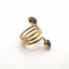 Bague Bohème Améthyste Laiton Enroulée – Image 2