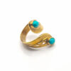 Bague Laiton Réglable et Pierre de Turquoise – Image 2