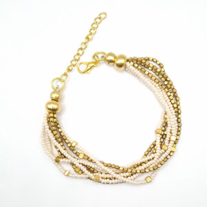 Bracelet Boho Chic Perles Claires et Laiton