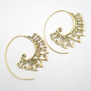 Boucles d'Oreilles Spirales Laiton Doré Ajouré