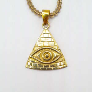 Collier "Troisième Œil" Pyramide Laiton Ethnique