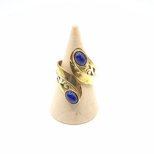 Bague Double Pierre Lapis-lazuli Artisanale Indienne