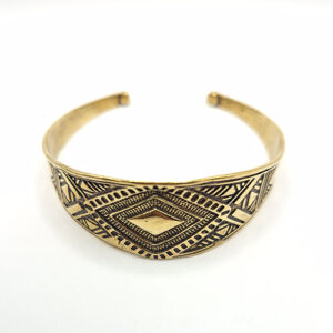 Bracelet ethnique gravé laiton doré