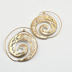 boucles d'oreilles indiennes rondes ajourées laiton