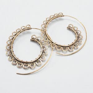 Créoles artisanales laiton doré ornements indiens